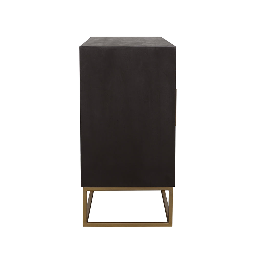 Zara 2-Drawer Accent Cabinet Black Walnut And Gold