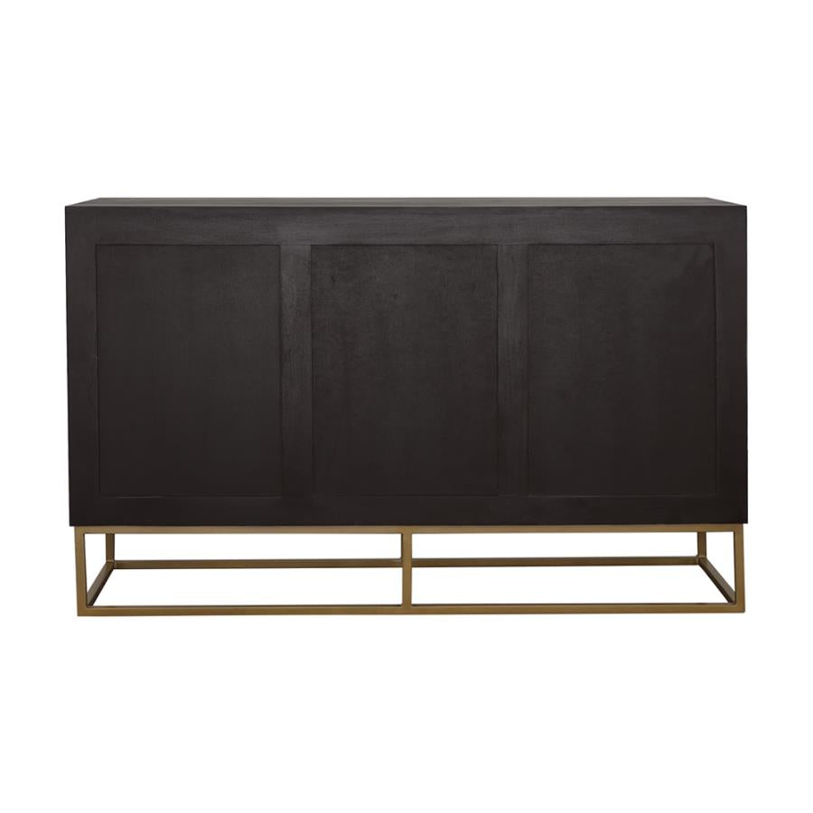 Zara 2-Drawer Accent Cabinet Black Walnut And Gold