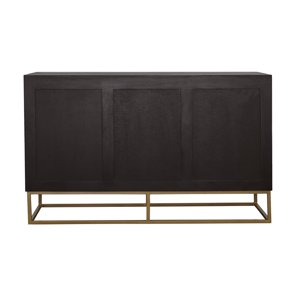Zara 2-Drawer Accent Cabinet Black Walnut And Gold