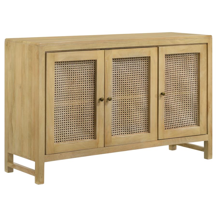 Amaryllis Rectangular 3-Door Accent Cabinet Natural