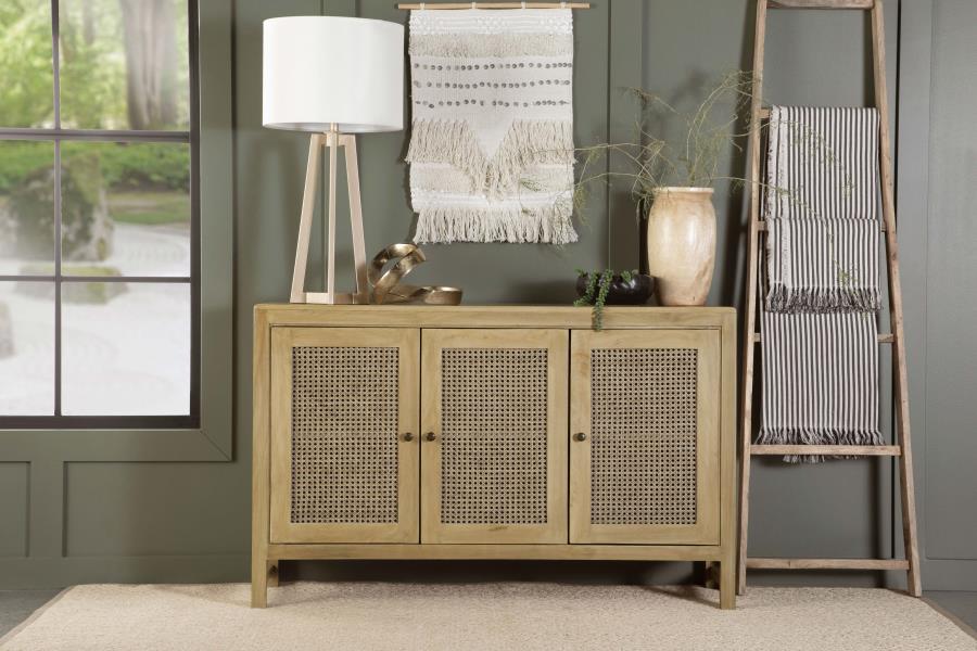 Amaryllis Rectangular 3-Door Accent Cabinet Natural