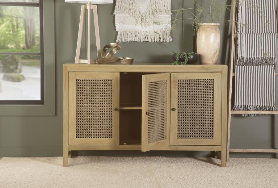 Amaryllis Rectangular 3-Door Accent Cabinet Natural