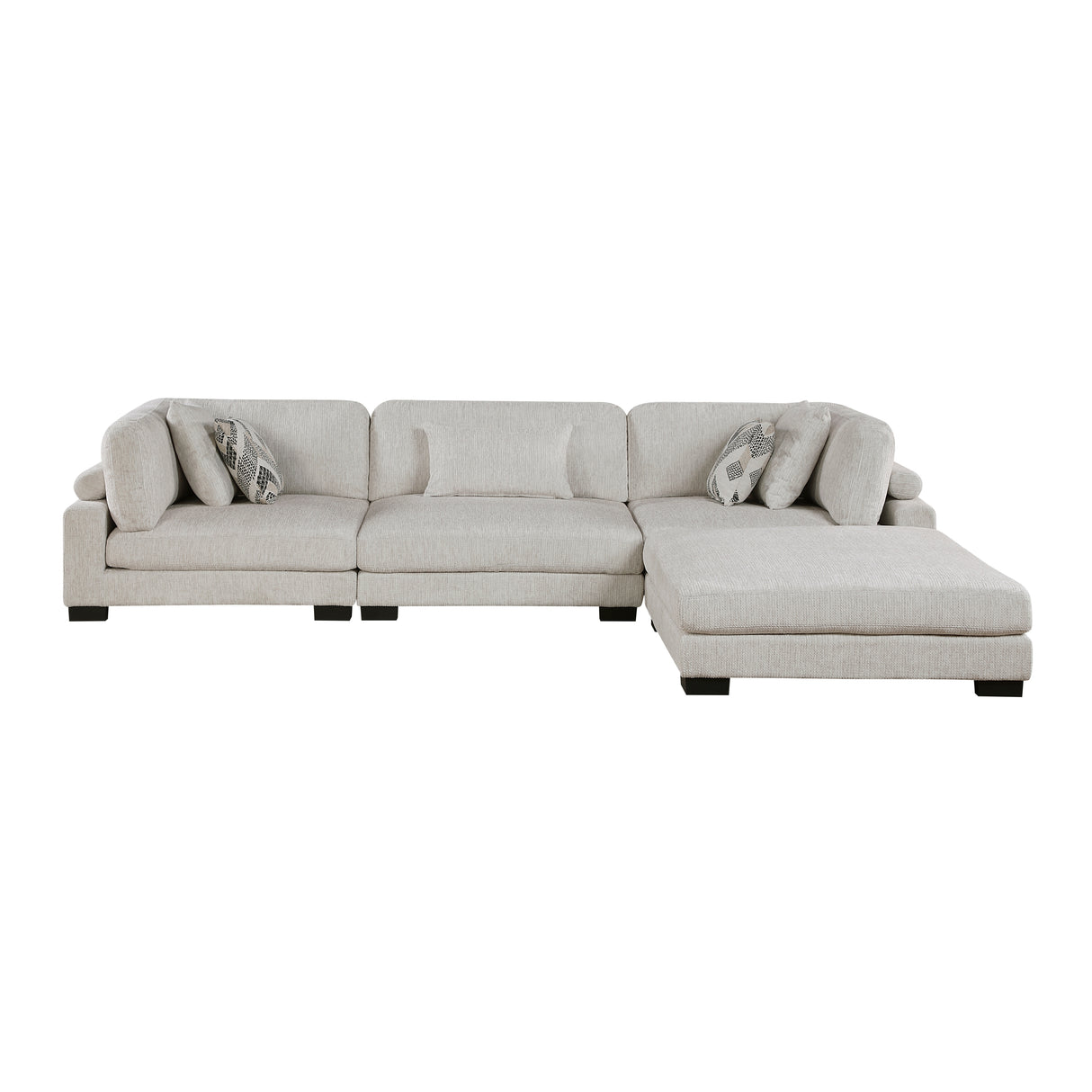 4-Piece Modular Sectional With Ottoman