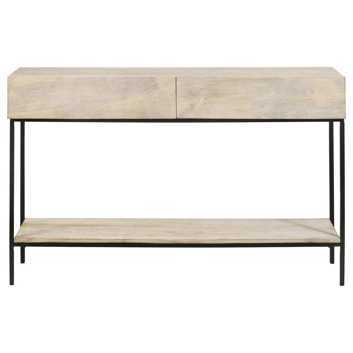 Rubeus 2-Drawer Console Table With Open Shelf White Washed