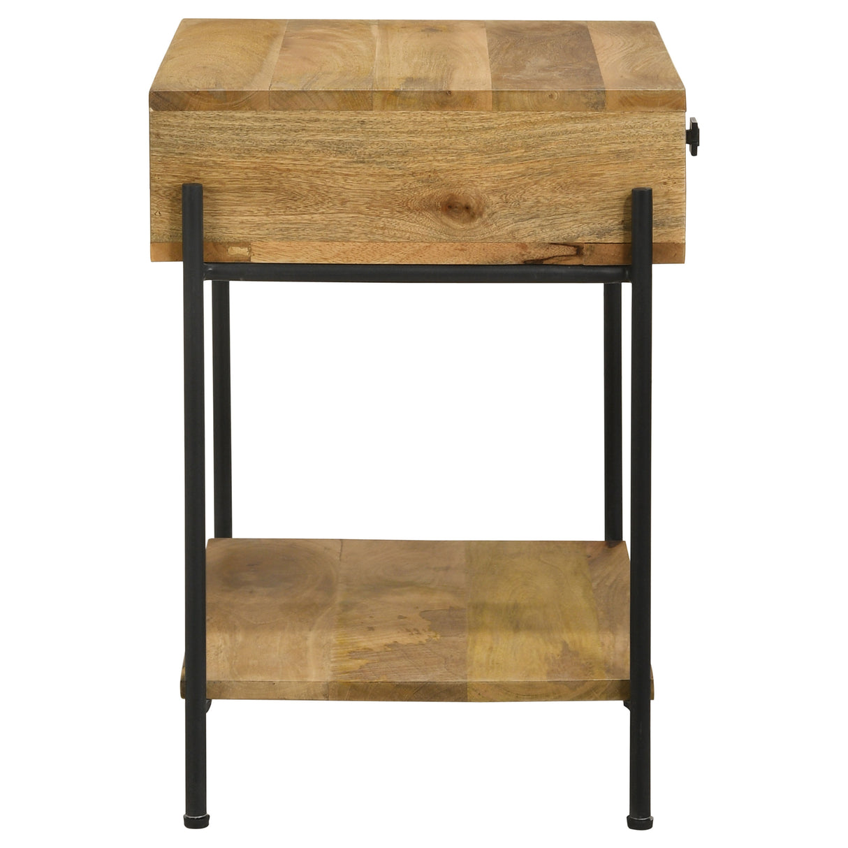 Declan 1-Drawer Accent Table With Open Shelf Natural Mango And Black