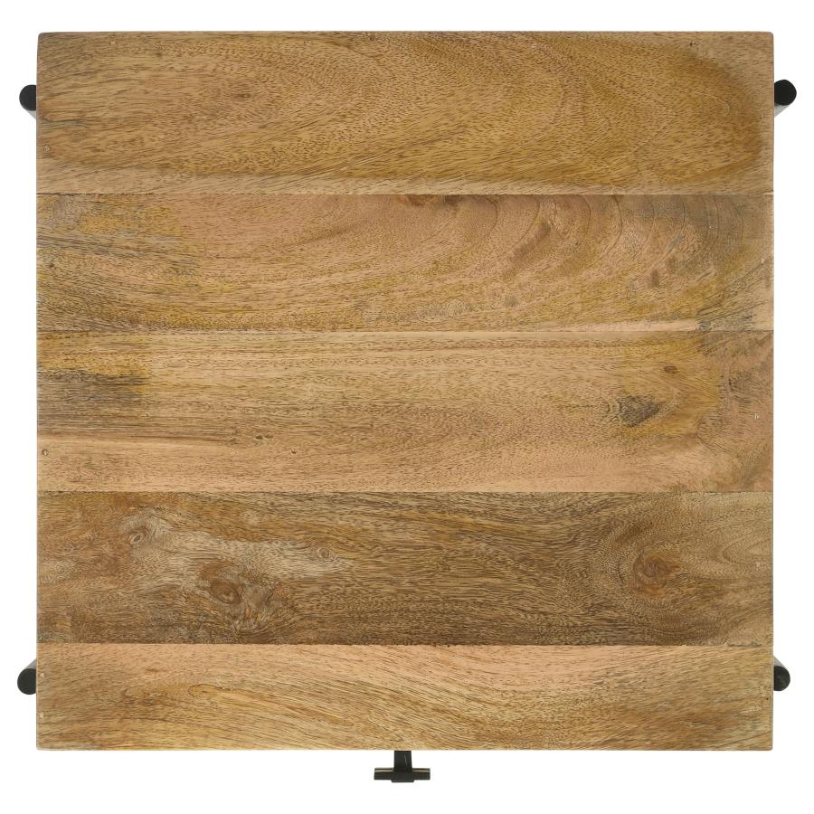 Declan 1-Drawer Accent Table With Open Shelf Natural Mango And Black