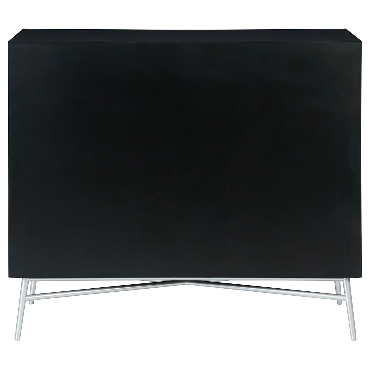 Josie Rectangular 2-Door Accent Cabinet Black And Silver