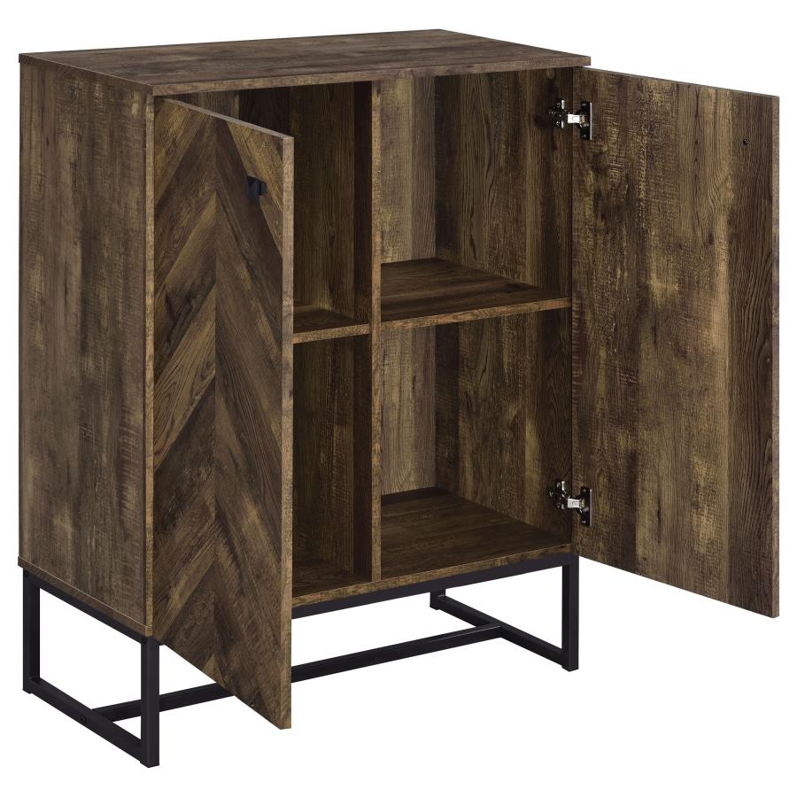 Carolyn 2-Door Accent Cabinet Rustic Oak And Gunmetal