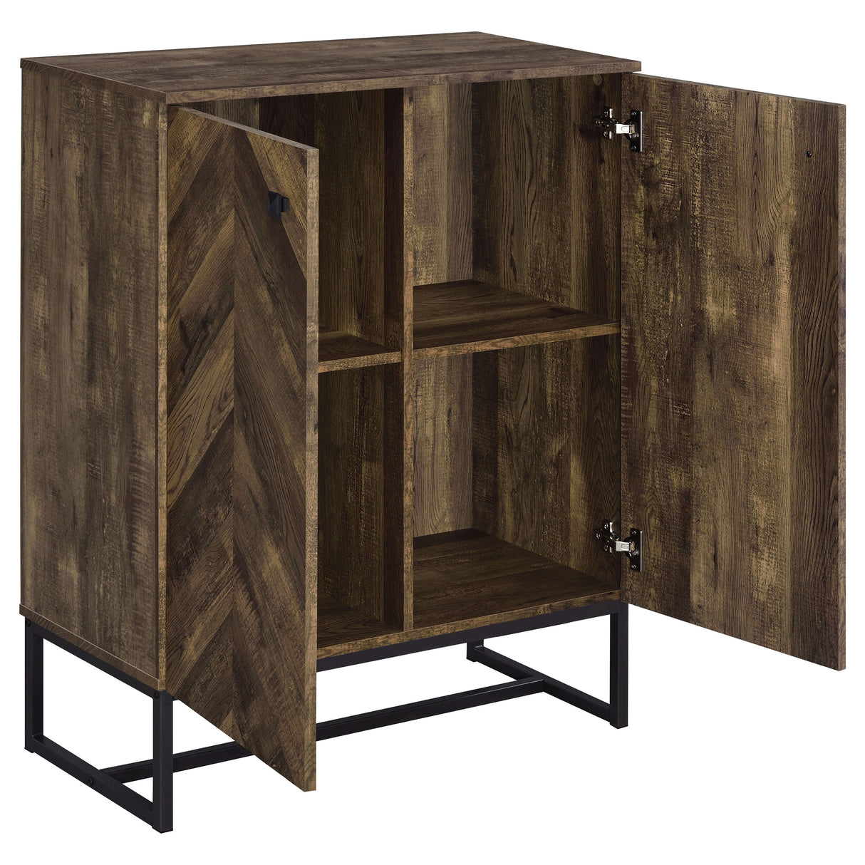 Carolyn 2-Door Accent Cabinet Rustic Oak And Gunmetal