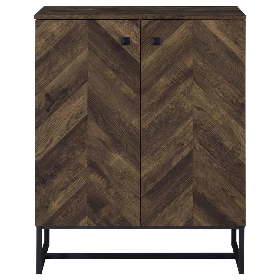 Carolyn 2-Door Accent Cabinet Rustic Oak And Gunmetal