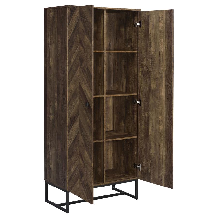 Carolyn 2-Door Accent Cabinet Rustic Oak And Gunmetal