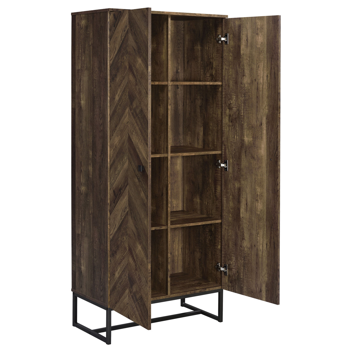 Carolyn 2-Door Accent Cabinet Rustic Oak And Gunmetal