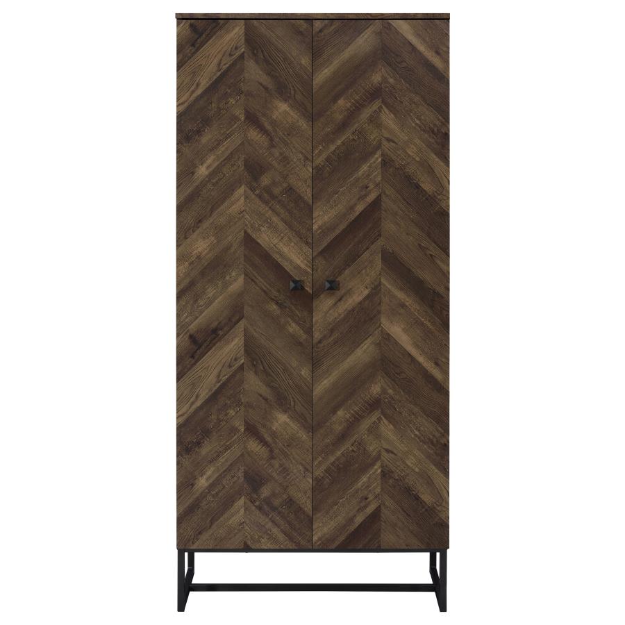 Carolyn 2-Door Accent Cabinet Rustic Oak And Gunmetal