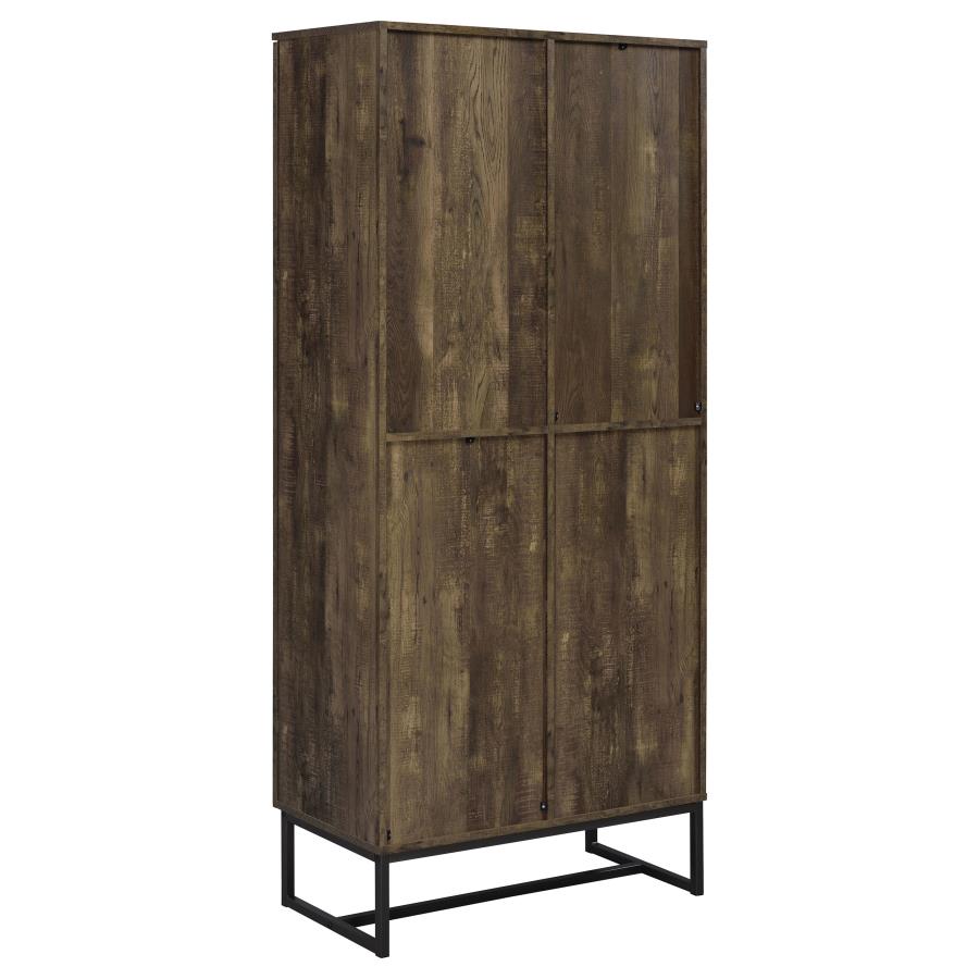 Carolyn 2-Door Accent Cabinet Rustic Oak And Gunmetal