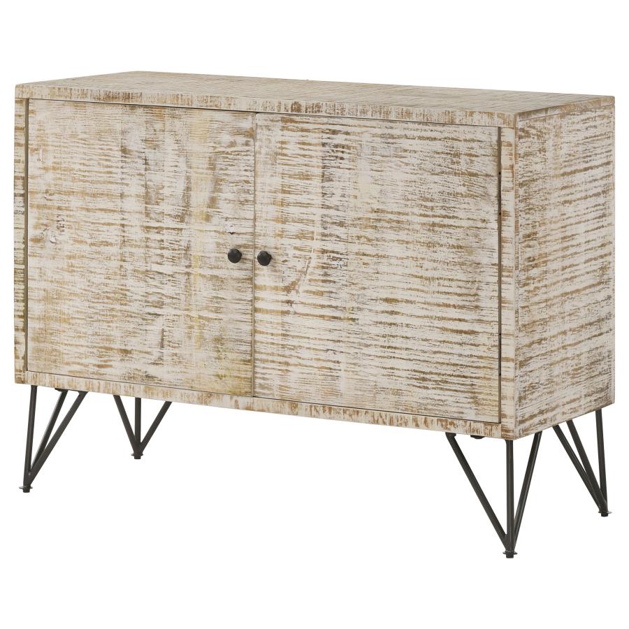 Maille 2-Door Accent Cabinet White Washed