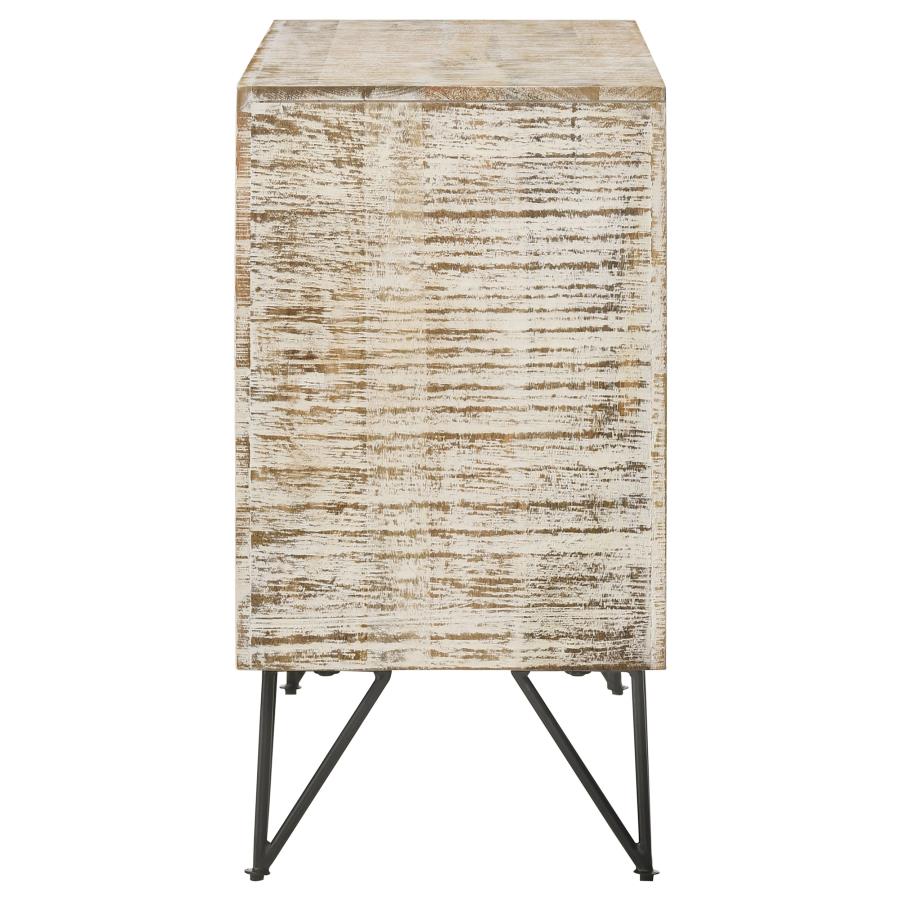 Maille 2-Door Accent Cabinet White Washed