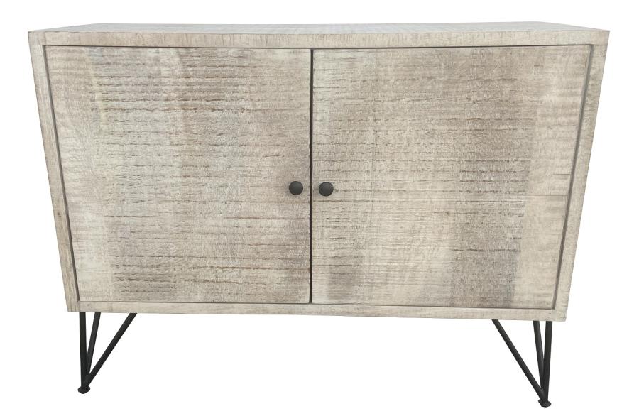 Maille 2-Door Accent Cabinet White Washed