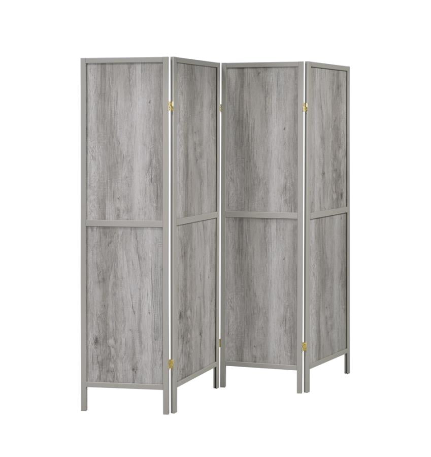 Deepika 4-Panel Folding Screen Grey Driftwood