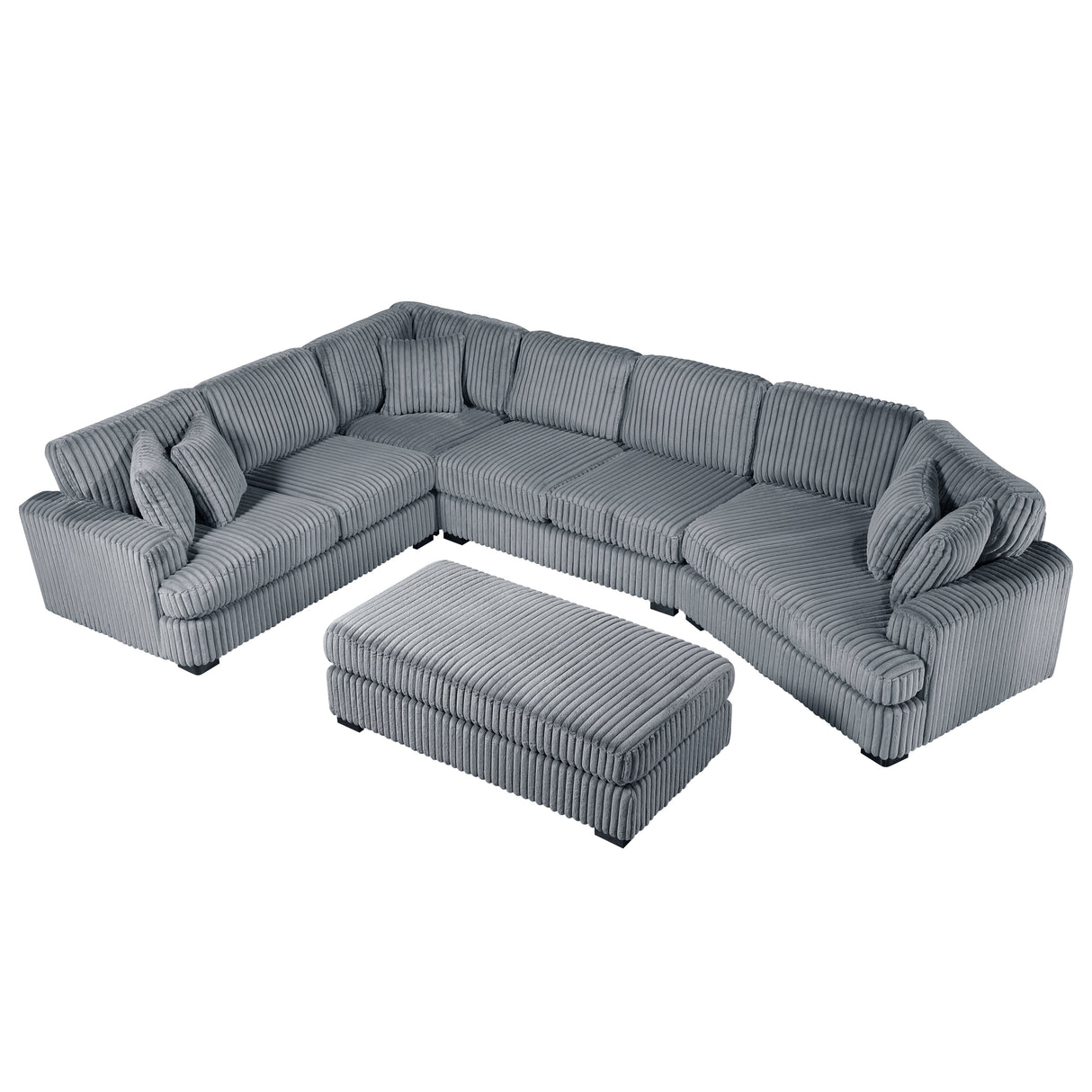 5-Piece Sectional With Right Cuddler And Ottoman
