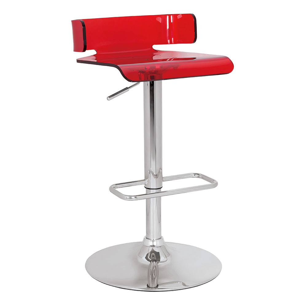 Rania Red & Chrome Finish Stool