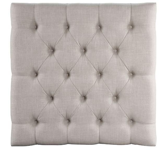 Aizen Beige Fabric & Espresso Finish Ottoman