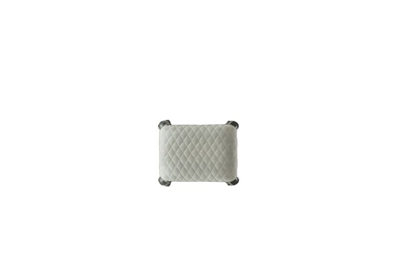 House Ivory Fabric & Charcoal Finish Delphine Stool