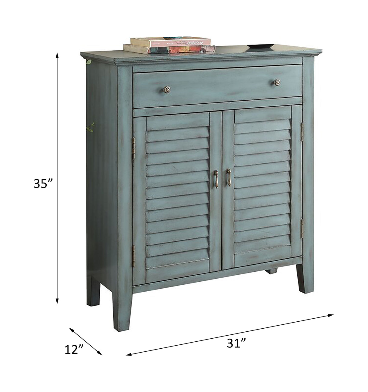Winchell Antique Blue Finish Accent Table