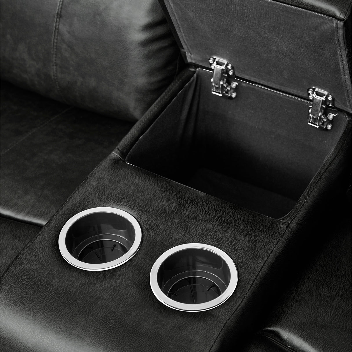 Marille Black Bonded Leather Reclining Loveseat