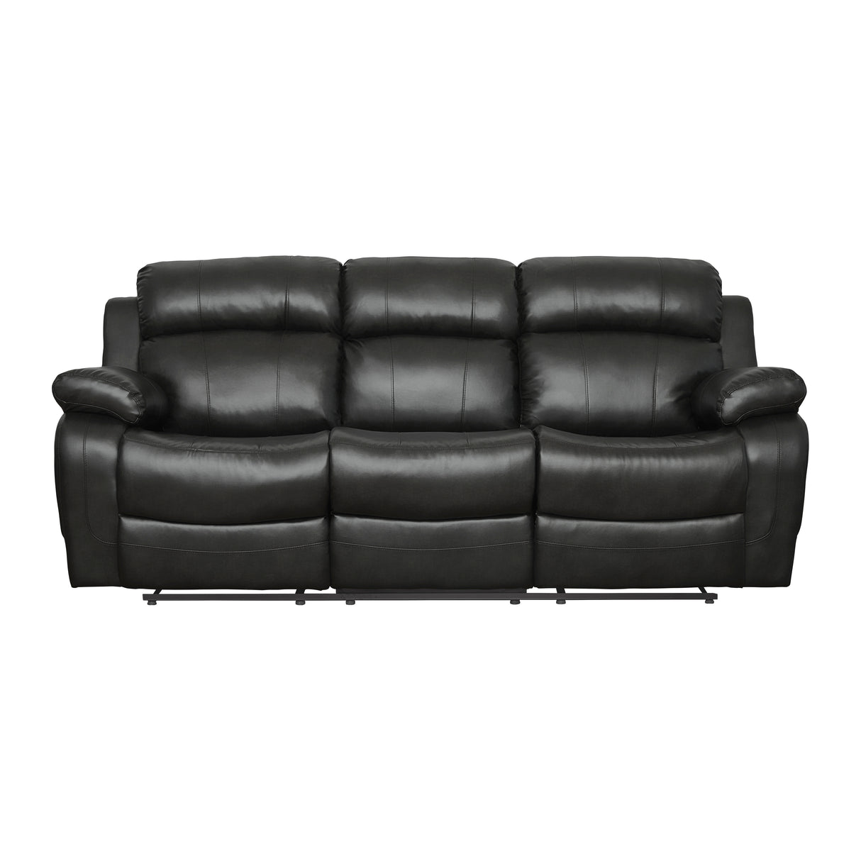 Marille Black Bonded Leather Reclining Sofa