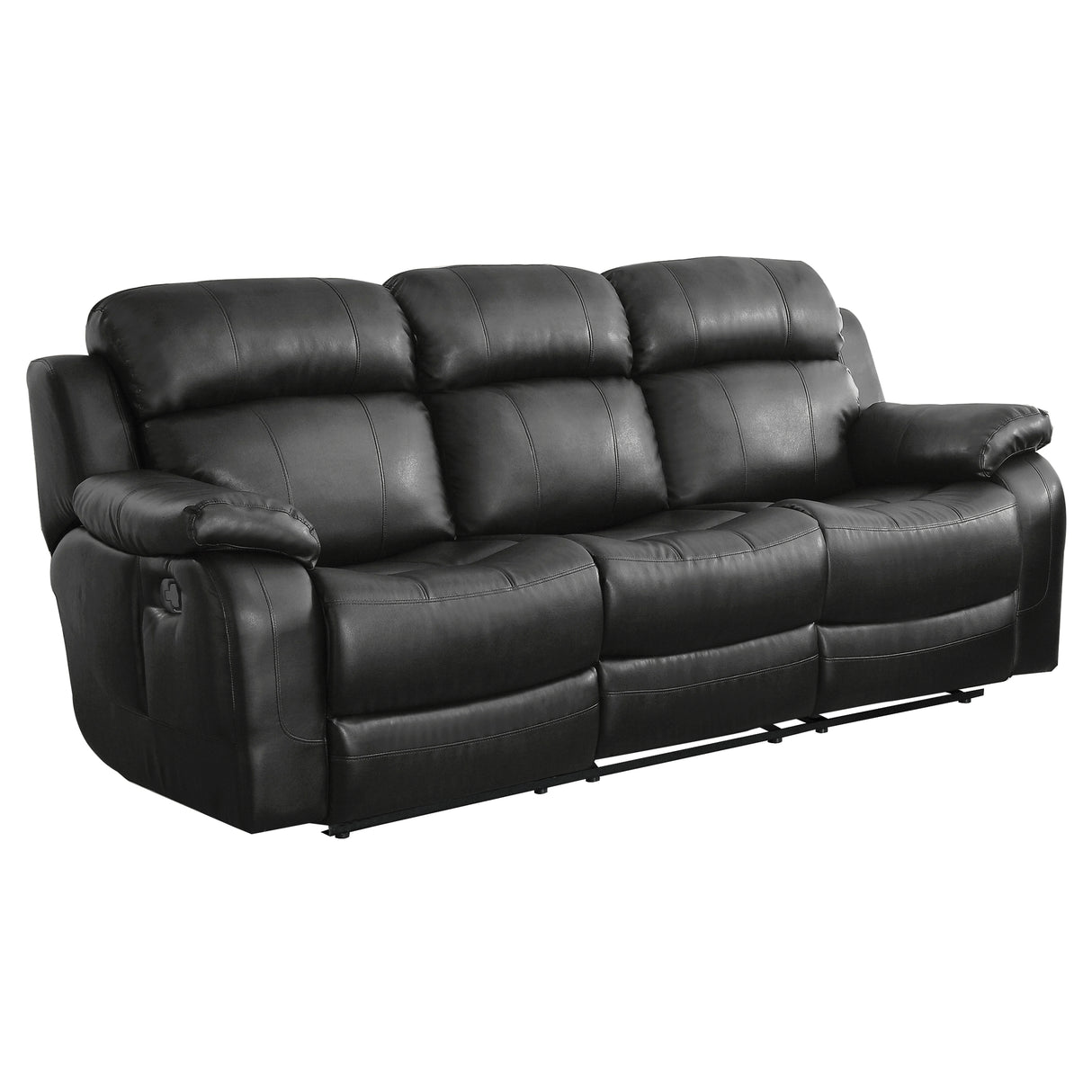 Marille Black Bonded Leather Reclining Sofa