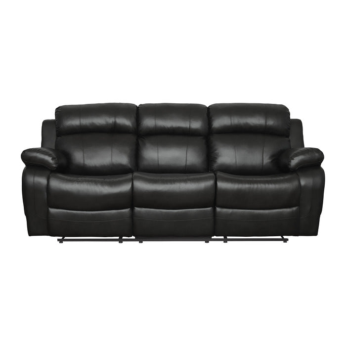 Marille Black Bonded Leather Reclining Sofa