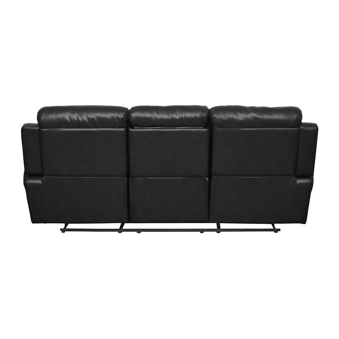 Marille Black Bonded Leather Reclining Sofa