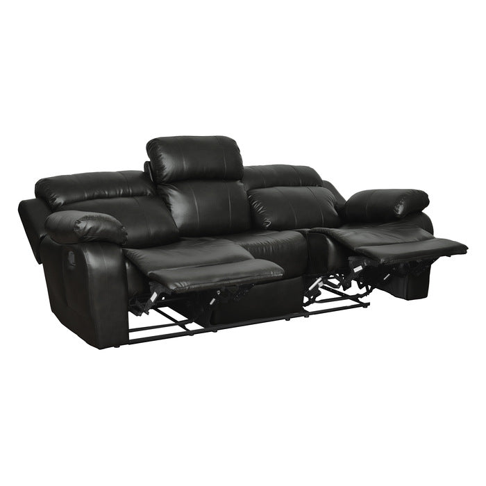 Marille Black Bonded Leather Reclining Sofa
