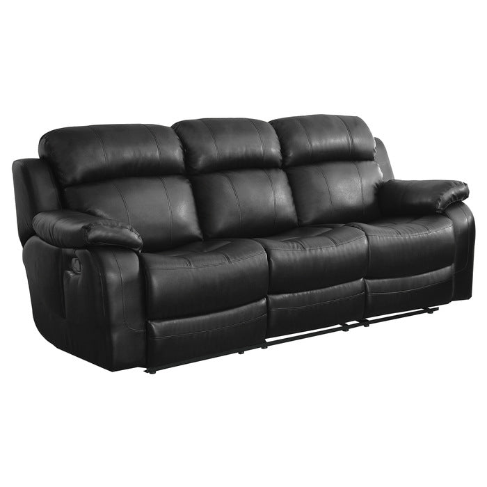 Marille Black Bonded Leather Reclining Sofa