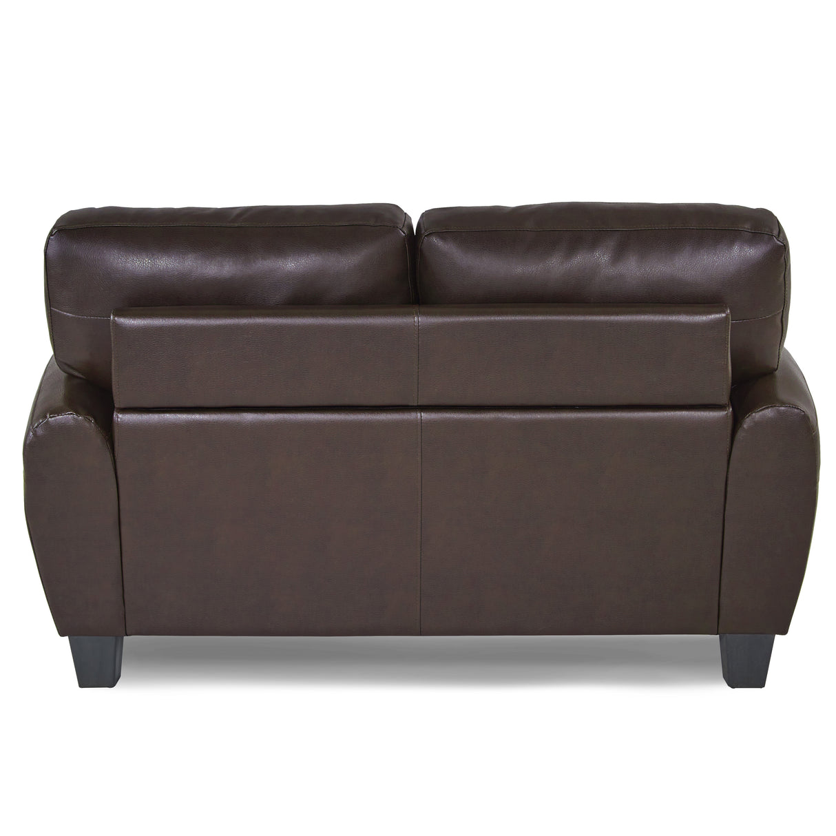 Rubin Dark Brown Faux Leather Loveseat
