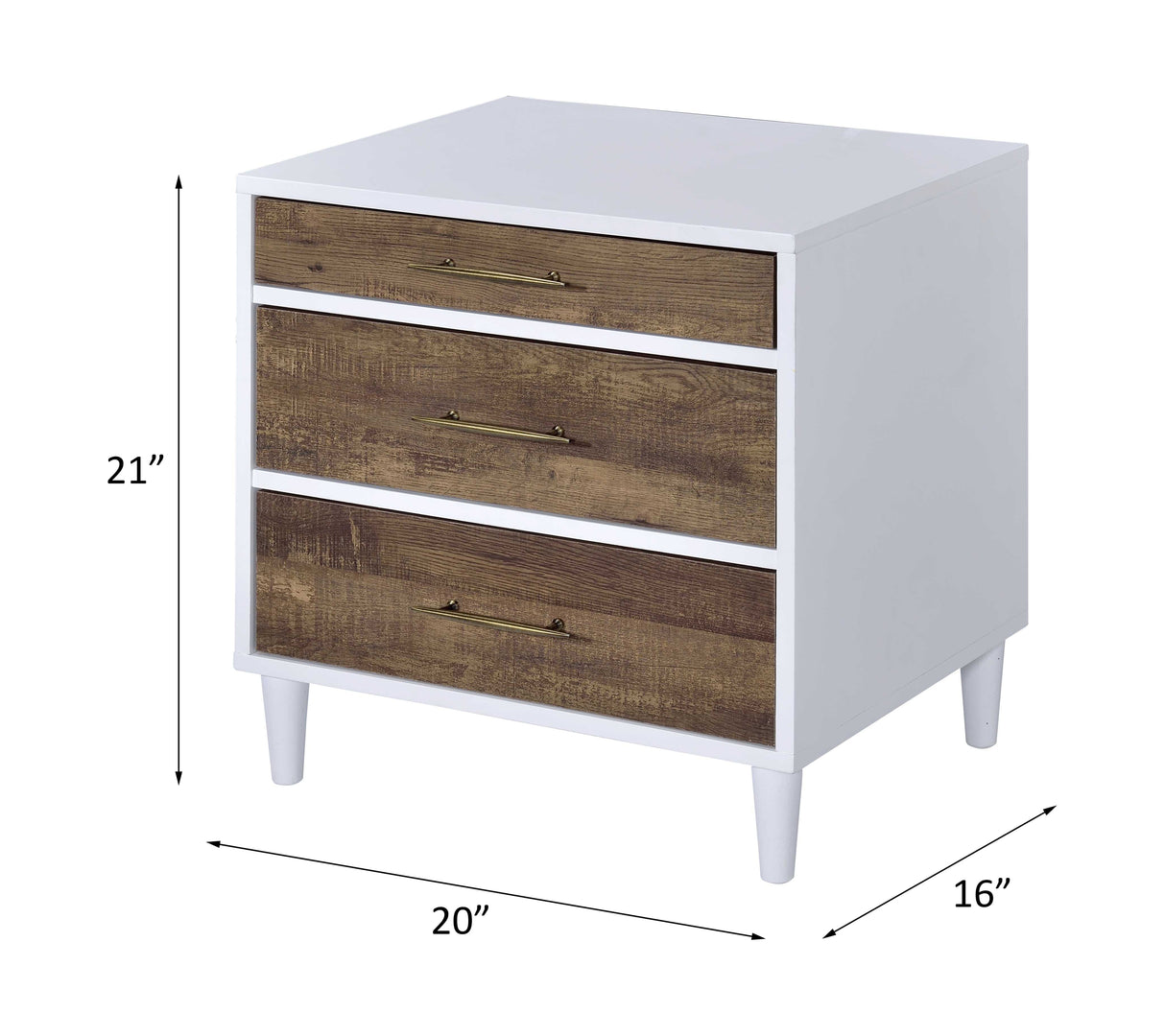 Lurel White & Weathered Oak Finish Accent Table