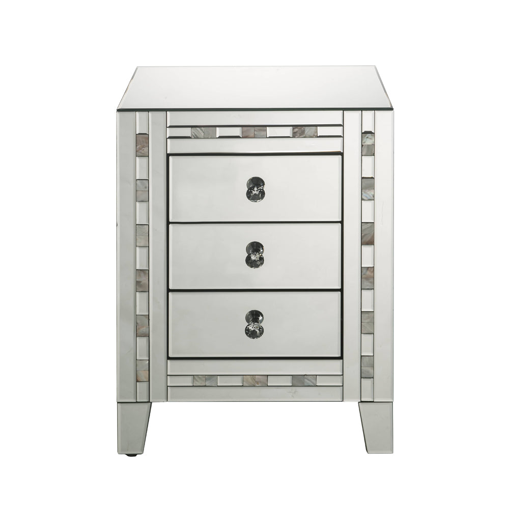 Nasa Mirrored & Mother Pearl Finish Accent Table