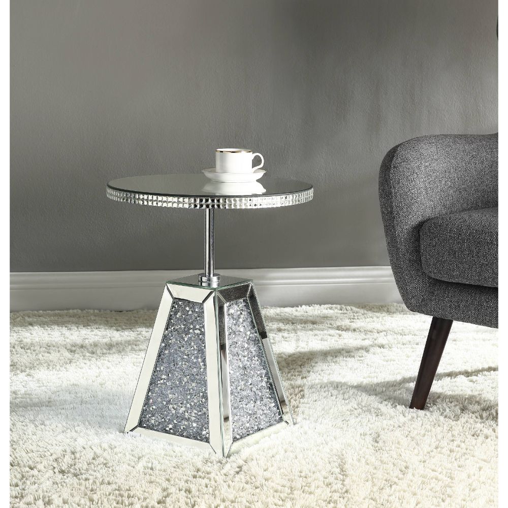 Noralie Mirrored & Faux Diamonds Accent Table