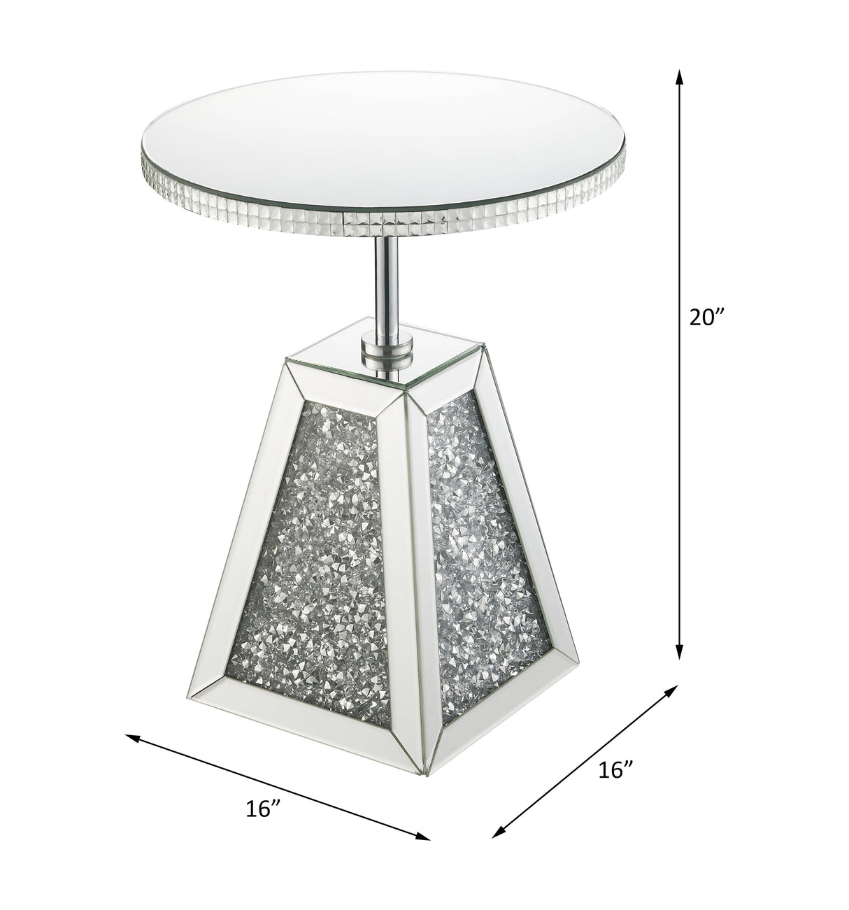 Noralie Mirrored & Faux Diamonds Accent Table