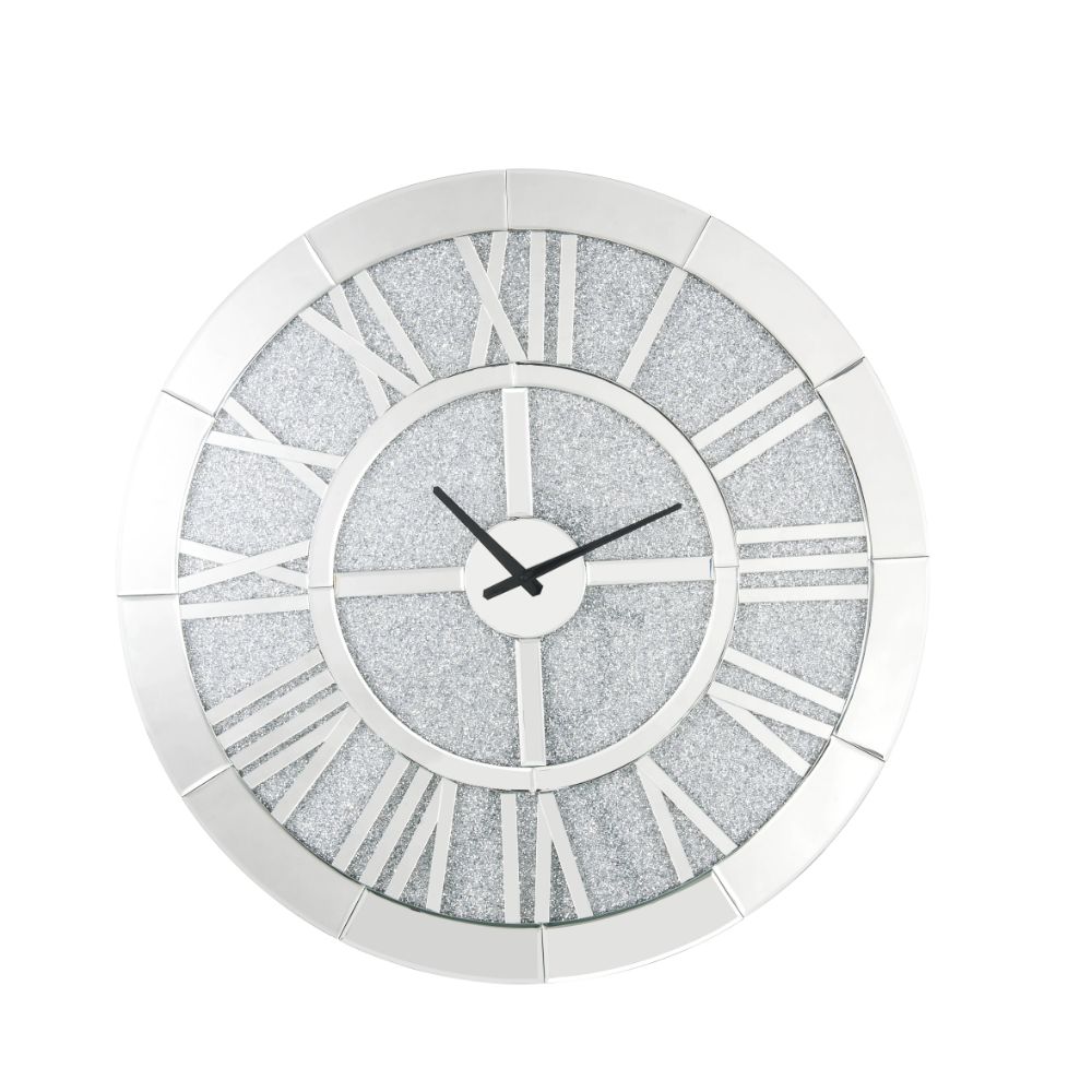 Nowles Mirrored & Faux Diamonds Wall Clock