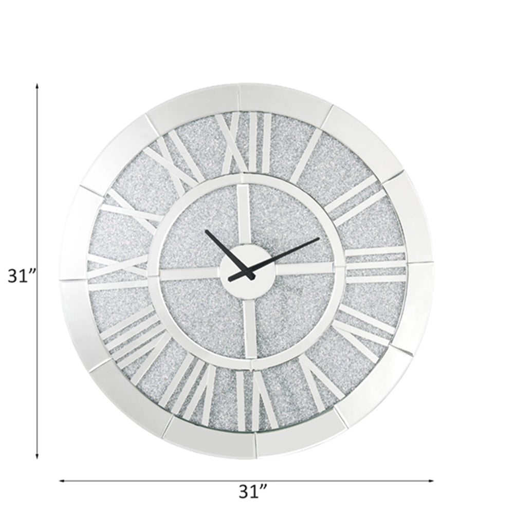Nowles Mirrored & Faux Diamonds Wall Clock