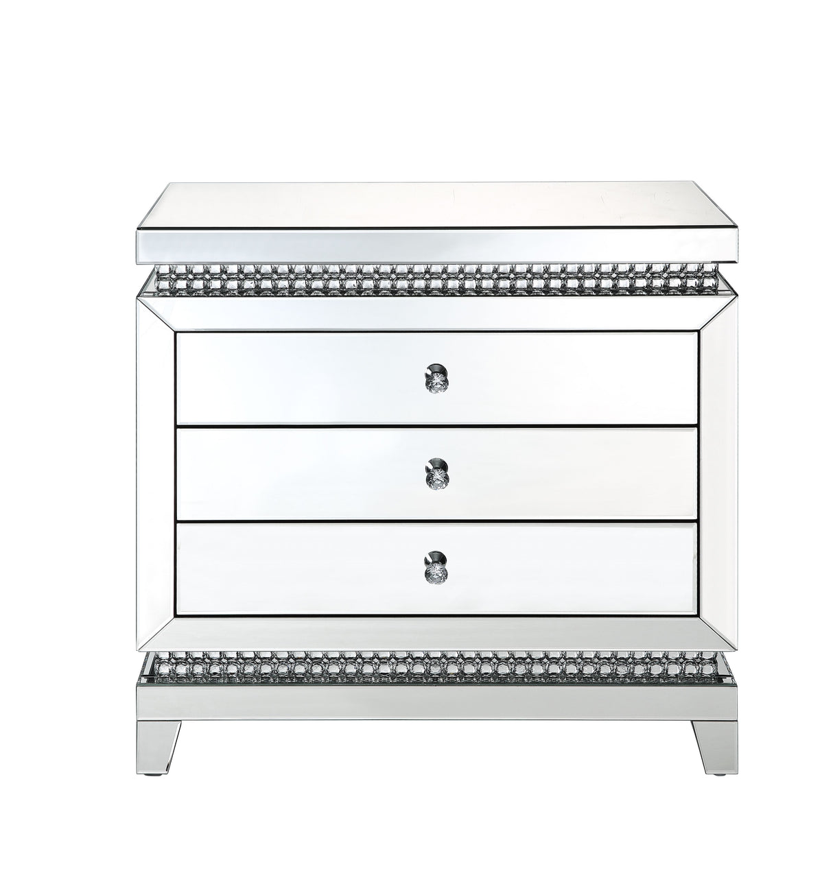 Lotus Mirrored & Faux Ice Cube Crystals Accent Table