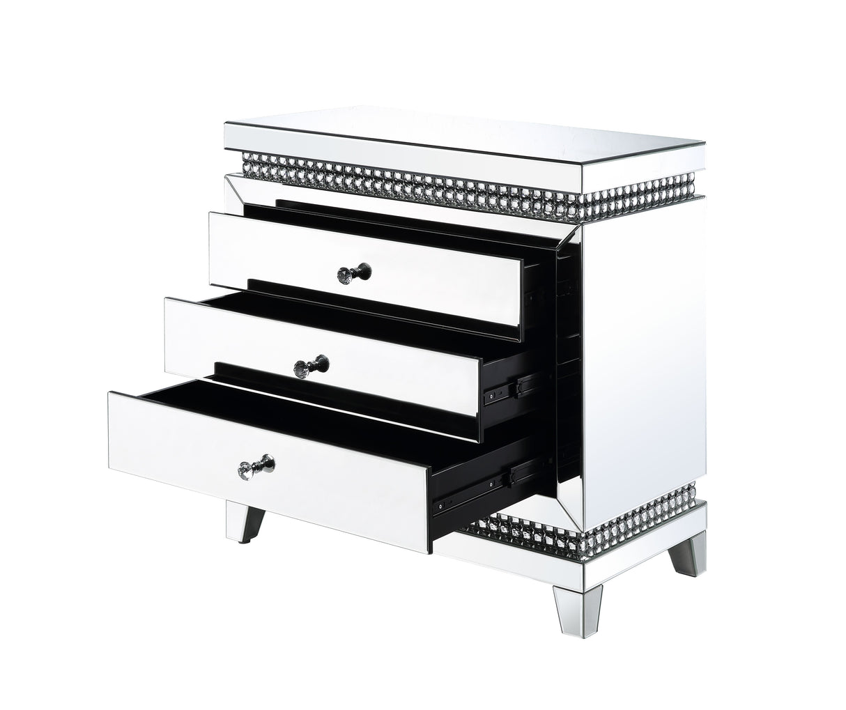 Lotus Mirrored & Faux Ice Cube Crystals Accent Table