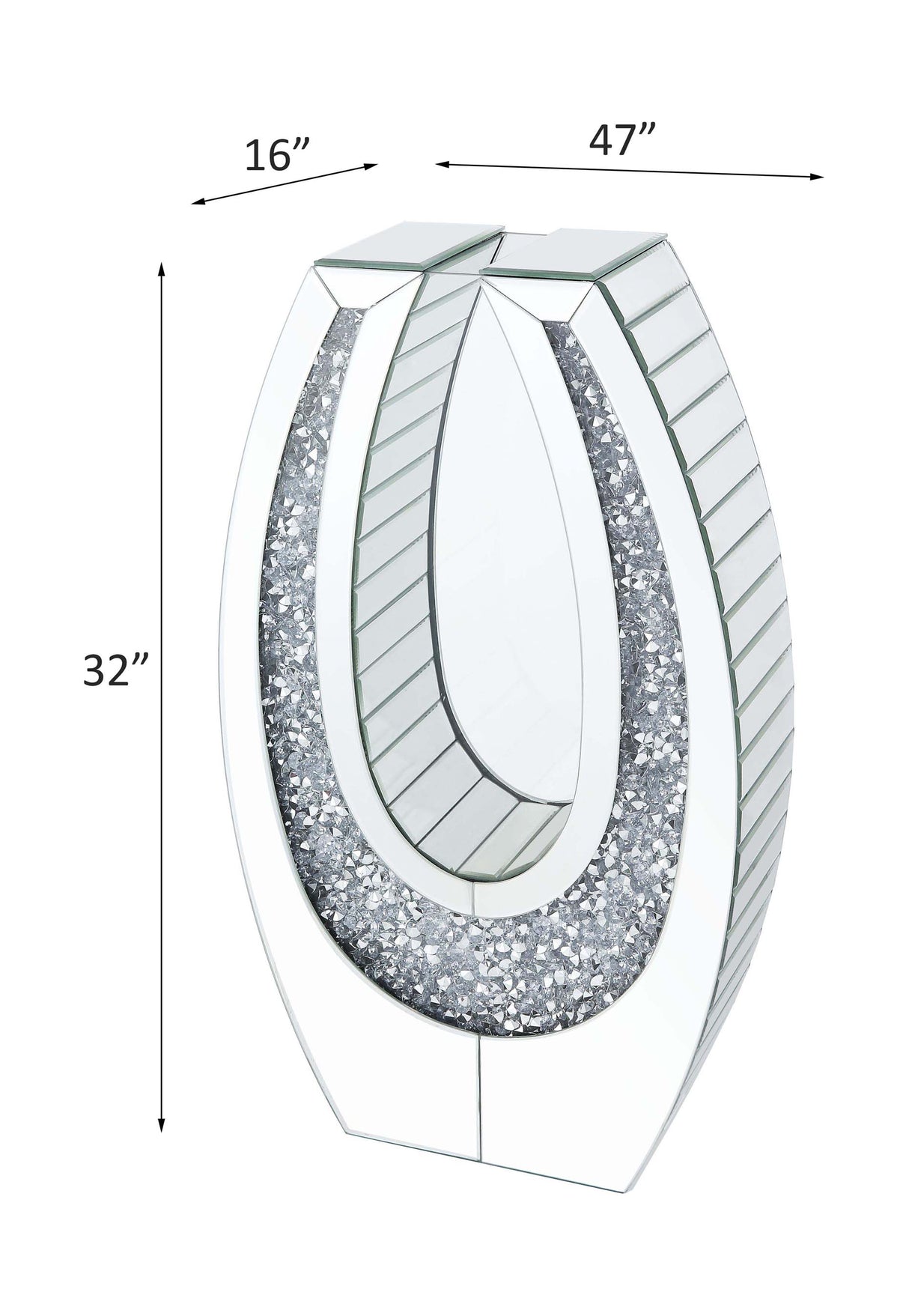 Noralie Mirrored & Faux Diamonds Accent Decor