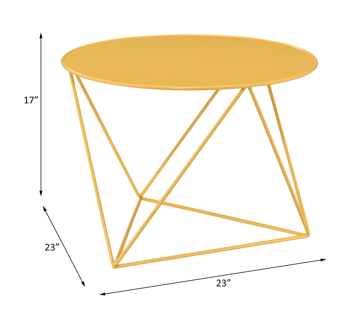 Epidia Yellow Finish Accent Table