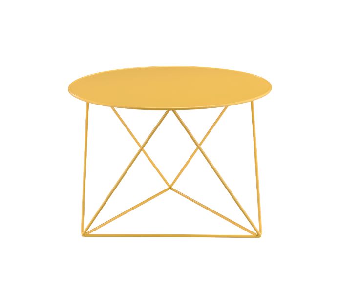 Epidia Yellow Finish Accent Table