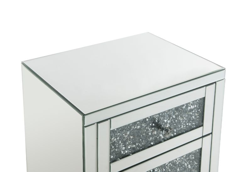 Noralie Mirrored & Faux Diamonds Accent Table