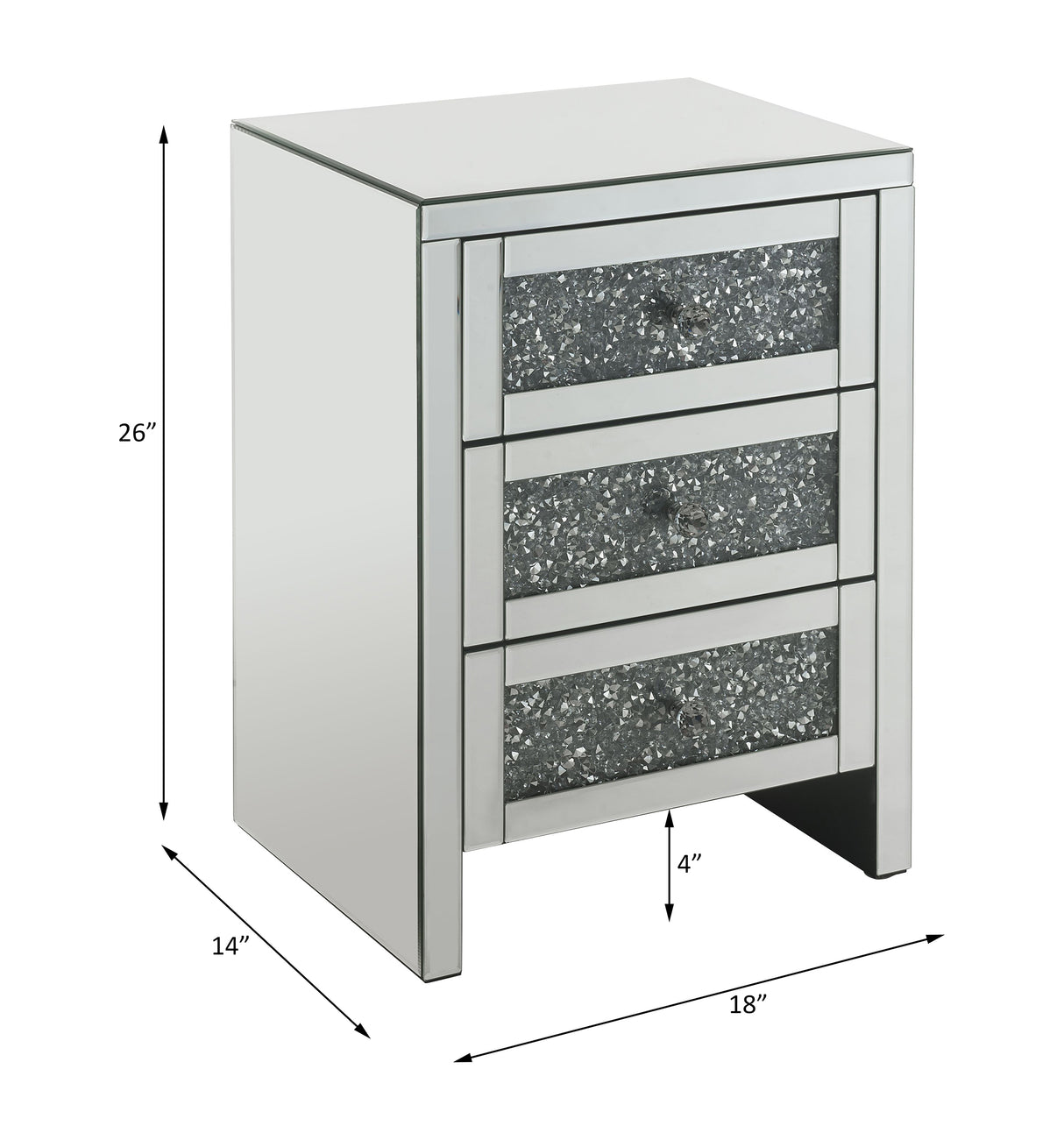 Noralie Mirrored & Faux Diamonds Accent Table