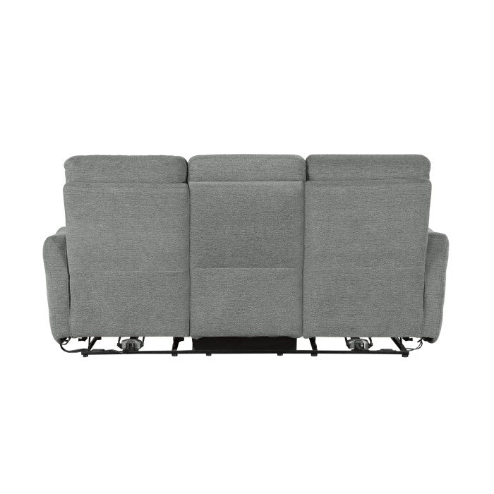 Edition Gray Power Double Lay Flat Reclining Sofa With Headrests And Usb Ports