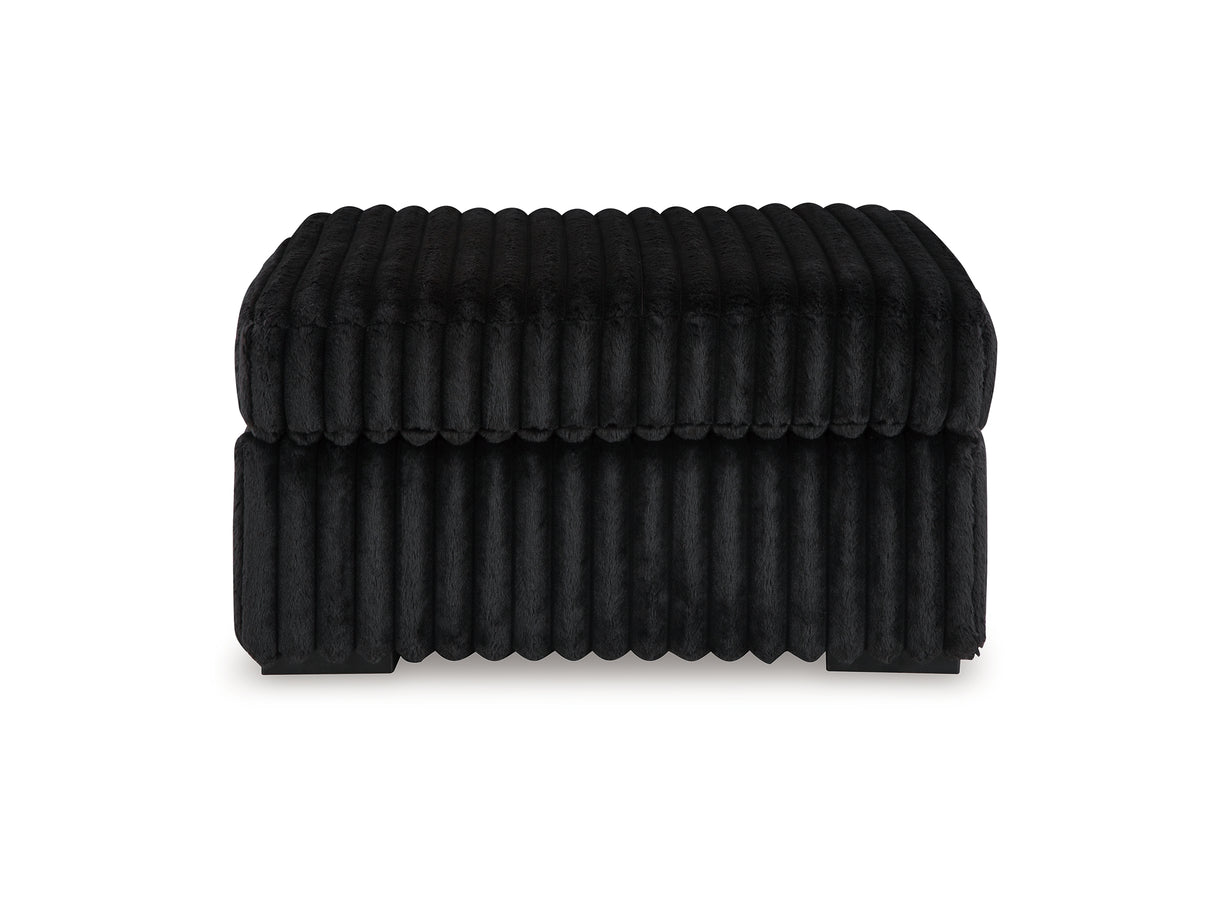 Midnight-Madness 3-Piece Sectional, Chaise And Oversized Accent Ottoman